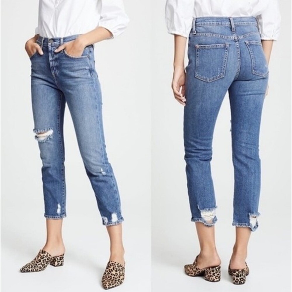 AO LA by Alice + Olivia Amazing High Rise Girlfriend Slim Jeans